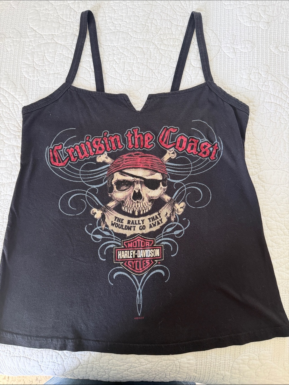 Harley-Davidson Black Tank with Red Skull 'Cruisin the Coast' Graphic